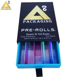 Gloss colorful 3 5 6 pieces king size pre rolled cone packaging paper box custom