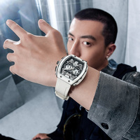 Montre à quartz pour homme TIMEARTX, bracelet en silicone, système lumineux, lecture nocturne, design non conventionnel, série X TA-5560