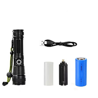 Lampe torche LED XHP50 20W haute luminosité, rechargeable, en alliage d'aluminium, avec zoom, pour le camping, la chasse, les situations d'urgence