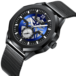 NIBOSI 2022 Nouveau Mouvement Quartz Montre-Bracelet 2518 Chronographe Or Acier Inoxydable Maille Étanche Bande Boucle Fermoir 43mm Verre - Product Image 4