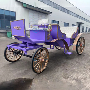 Sightseeing Tourist Horse Drawn European Horse Carts Wagon Carriage Wedding Purple Convertible Electric Horse Carria - Product Image 3