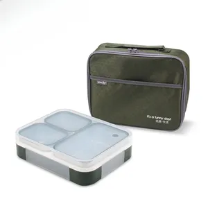 Drei-Gitter-Bento-Schachtel aus Edelstahl 304 Lunchbox für Studenten Bürobeschäftigte Lunchbox mit Gitter