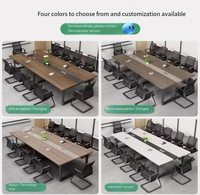 Ensemble de mobilier de bureau moderne et luxueux en bois chaise de table de réunion extensible salles de conférence comptoirs de réception pour conférences