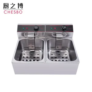 Fried Chicken Frying Machine Commercial Double Oil Cylinder Oven Hot Pot Fried Chicken Grill Electric Deep Fryer Spiral Potato French Fries Frying Machine