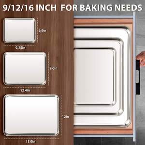 Bandeja de Horno Cuadrada de Aleación de Aluminio Resistente, Apta para Horno, con Bordes Reforzados y Enrollados, Plegable, Ecológica, para Galletas y Restaurantes - Product Image 4