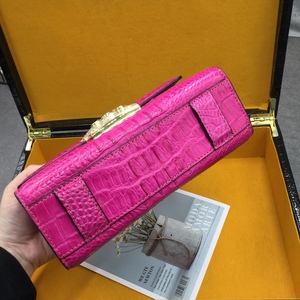Exotic Genuine Crocodile Skin Flap Bag Ladies Pink Casual & Party Use - Product Image 2