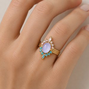 Anello a forma di fiore, gioiello da donna dal design colorato per l'uso quotidiano - Product Image 2