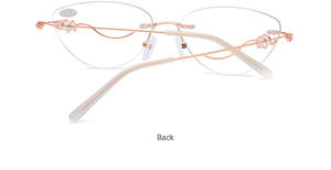 Gafas <span class=keywords><strong>de</strong></span> lectura bifocales dioptrías <span class=keywords><strong>de</strong></span> visión cercana/lejana ajustables (1,0-4,0) Anti azul claro rosa/rojo marco transparente lente para mujer - Product Image 6