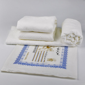 Hồi giáo Trắng Jacquard người lớn Khăn ihram ahram của nam giới hajj sợi nhỏ haji khăn umrah hành hương khăn - Product Image 4