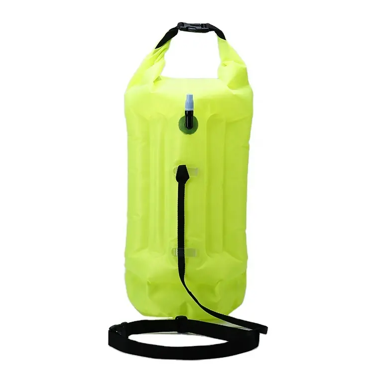 0.35mm Nylon PVC Green Inflatable Diving Float Open Water Swim Tow Buoy