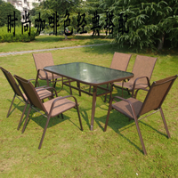 Ensemble de meubles de jardin, TABLE en verre ronde et 4 chaises pliantes, livraison gratuite