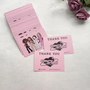 कस्टम रंगीन गोल्ड फ़ॉइल पेपर धन्यवाद कार्ड लोगो के साथ धन्यवाद व्यवसाय कार्ड मुद्रण