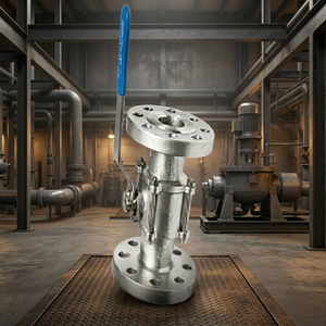 Vanne à boisseau sphérique industrielle à trois pièces à bride en acier inoxydable CF8 CF8M Classe 300 à passage plein, actionnée par levier, de 1 à 6 pouces - Product Image 1