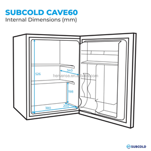 Mini-réfrigérateur noir SUBCOLD 48L 60L, porte simple avec serrure, finition mate, prise britannique standard, en stock, livraison rapide, économe en énergie - Product Image 6