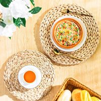 Vente en gros de napperon en rotin brun, présentoir en osier encastré pour table à manger de mariage, décoration d'intérieur, artisanat