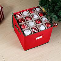 Boîte de rangement pliable en tissu avec couvercle, 64 compartiments, décoration de Noël, forme carrée, capacité 10-20L
