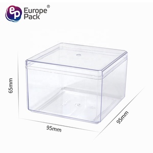 Wholesale Transparent square PS Plastic Tiramisu <strong>Dessert</strong> Container Pastry Packaging Box - Product Image 2
