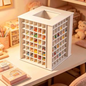 ที่จัดระเบียบโต๊ะทำงานแบบหมุนได้ 360 องศา 352 ช่องเก็บของ สำหรับลูกปัด เล็บ งานฝีมือ อุปกรณ์สำนักงาน - Product Image 4