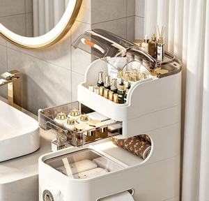 Armoire de rangement multifonctionnelle pour petite salle de bain <span class=keywords><strong>avec</strong></span> tiroirs, porte-papier toilette, armoire verticale pour salle de bain - Product Image 4