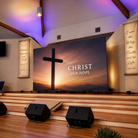 Écran LED d'intérieur silencieux sans ventilateur P2.5 P3, panneau mural vidéo LED sans soudure pour église, service du dimanche, salle de culte