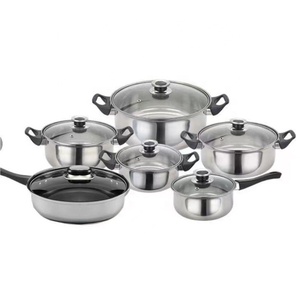 <span class=keywords><strong>Set</strong></span> di Pentole Antiaderenti in Acciaio Inox 12 Pezzi con Pentola, Casseruola, <span class=keywords><strong>Padelle</strong></span> e Teiera - Product Image 1
