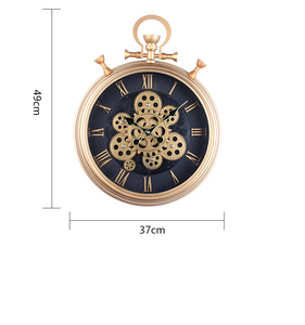 Horloge murale vintage <span class=keywords><strong>à</strong></span> engrenages rotatifs Chiffres romains Numérique Salon <span class=keywords><strong>Salle</strong></span> <span class=keywords><strong>à</strong></span> <span class=keywords><strong>manger</strong></span> Art mural Horloge - Product Image 6