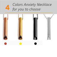2024 plus récent haut qualité soulagement respirer calmant collier sifflet en acier inoxydable méditation respiration Anti anxiété collier