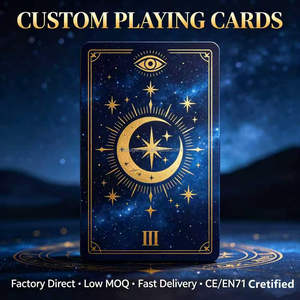 Cartes à Jouer Personnalisées Thème Céleste <span class=keywords><strong>Lune</strong></span> <span class=keywords><strong>et</strong></span> Étoiles, Inspirées du Tarot, Cartes <span class=keywords><strong>de</strong></span> Poker - Product Image 1