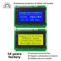 Écran LCD 16x4, module d'affichage bleu 1604A, technologie COB avec rétroéclairage, contraste élevé pour projets embarqués Arduino STM32 5V