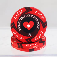 Jetons de poker de qualité supérieure Tina 39 mm en céramique de qualité casino, jetons personnalisés EPT WPT Texas Hold'em, jeu Ept, plaque et jetons, ensemble de poker