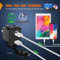 Interruptor Basculante con Salida USB, Voltímetro LED, Conector Rápido de 12V, Doble USB QC 3.0, Control Remoto, Reemplazo de Fusibles en Línea