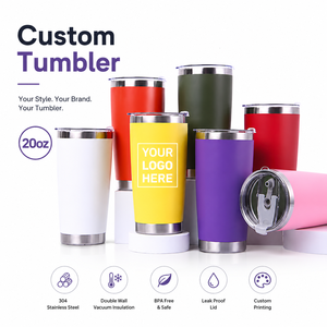 20oz Travel Tumbler Custom Logo Stainless Steel Vacuum Cup With Multiple Colors For Promotional Gifts Corporate Events Wholesale - Product Image 1