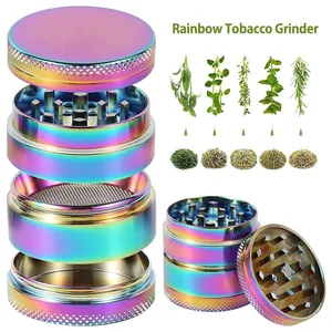 4-Layer Zinc Alloy 40mm Metal Herb Herbal Household Commodity Spice Crusher Tobacco Grinder Smoking Pipe Accessories