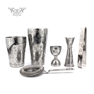 Shakers à cocktails Boston gravés Tiki tropicaux 18oz/25oz, outils de bar, kit de barman en acier inoxydable, ensemble de shakers à mélanger gravés - Product Image 2