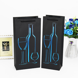 Bolsa de Cartón Negra de Lujo con Logotipo Personalizado Impreso, Plegable, para Vino y Vodka, Empaque Personalizado de Marca - Product Image 5