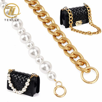 2 pièces bricolage lourd chaîne en aluminium métal Imitation perle perle sac à main sangle sac à main chaîne accessoires pour décoration de sac