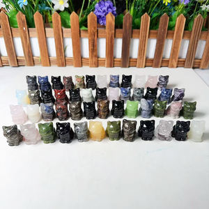 بيع بالجملة أحجار كريمة صغيرة للشفاء كريستال نحت أحجار يدوية طبيعية منحوتة من الكوارتز قطة كريستالية للهدايا - Product Image 3