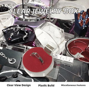 Boîte de rangement pour bagues en acrylique transparente portable en cristal bon marché, boîte de présentation de bijoux de mariage, boîte organisateur de bagues - Product Image 3