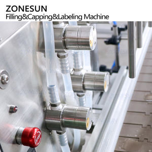 ZONESUN ZS-FAL180D6 U forma configurazione Desktop 4 teste pompa magnetica riempimento liquido tappatrice ed etichettatrice - Product Image 2