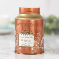 Cylindre rond en métal de luxe à impression personnalisée Petite boîte de conserve écologique avec couvercle intérieur enfichable en métal pour thé, bonbons, noix, café