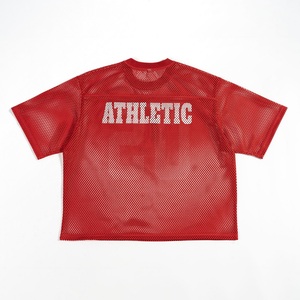 Crop American Football Fashion Boxy Fit Mesh Jersey Tee Logotipo personalizado 100% Poly Casual Streetwear Camisetas de alta calidad para hombres - Product Image 3