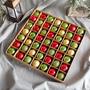 Venta al por mayor 3cm 49 piezas bolas de Navidad coloridas decoración del árbol de Navidad adornos de plástico de Navidad Año Nuevo