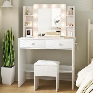 Vente en gros d'une usine de meubles de table de toilette illuminée minimaliste moderne traitant des coiffeuses de maquillage personnalisées - Product Image 1