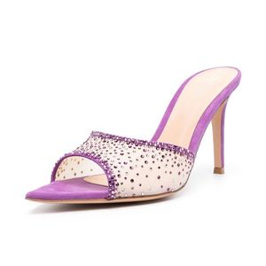 Zapatos de Tacón con Punta Abierta y Pedrería Elegantes y Sensuales para Mujer - Product Image 4