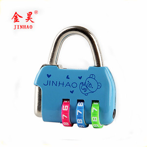 Jinhao Combination Padlock Rectangular Zinc Alloy 4mm Shackle Colorful Cartoon Design For Construction Site Use - Product Image 1