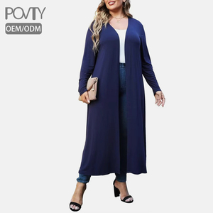 POVTY Custom Women's Plus Size Long Cardigan Buttery Soft Open Front <strong>Duster</strong> <strong>Coat</strong> <strong>Lightweight</strong> Fall Outwear Layering Sweater <strong>Coat</strong> - Product Image 1