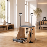 Chaise de Pilates en chêne, chaise Wunda pour studio à domicile, chaise d'exercice Pilates avec ressorts