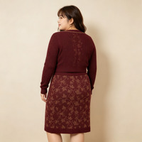 Ensemble de deux pièces pour femmes, pull à manches longues en tissu tricoté de haute qualité et jupe tricotée