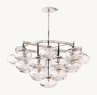 Lustre LED en laiton de luxe rétro américain, hauteur réglable, suspension en verre artisanal, garantie 5 ans pour salon