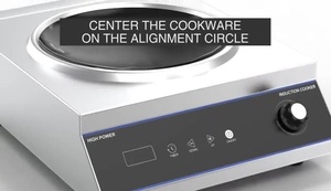 Cuisinière à induction électrique commerciale transfrontalière 2999W haute puissance, panneau en céramique, acier inoxydable, cuisson vapeur, US - Product Image 2